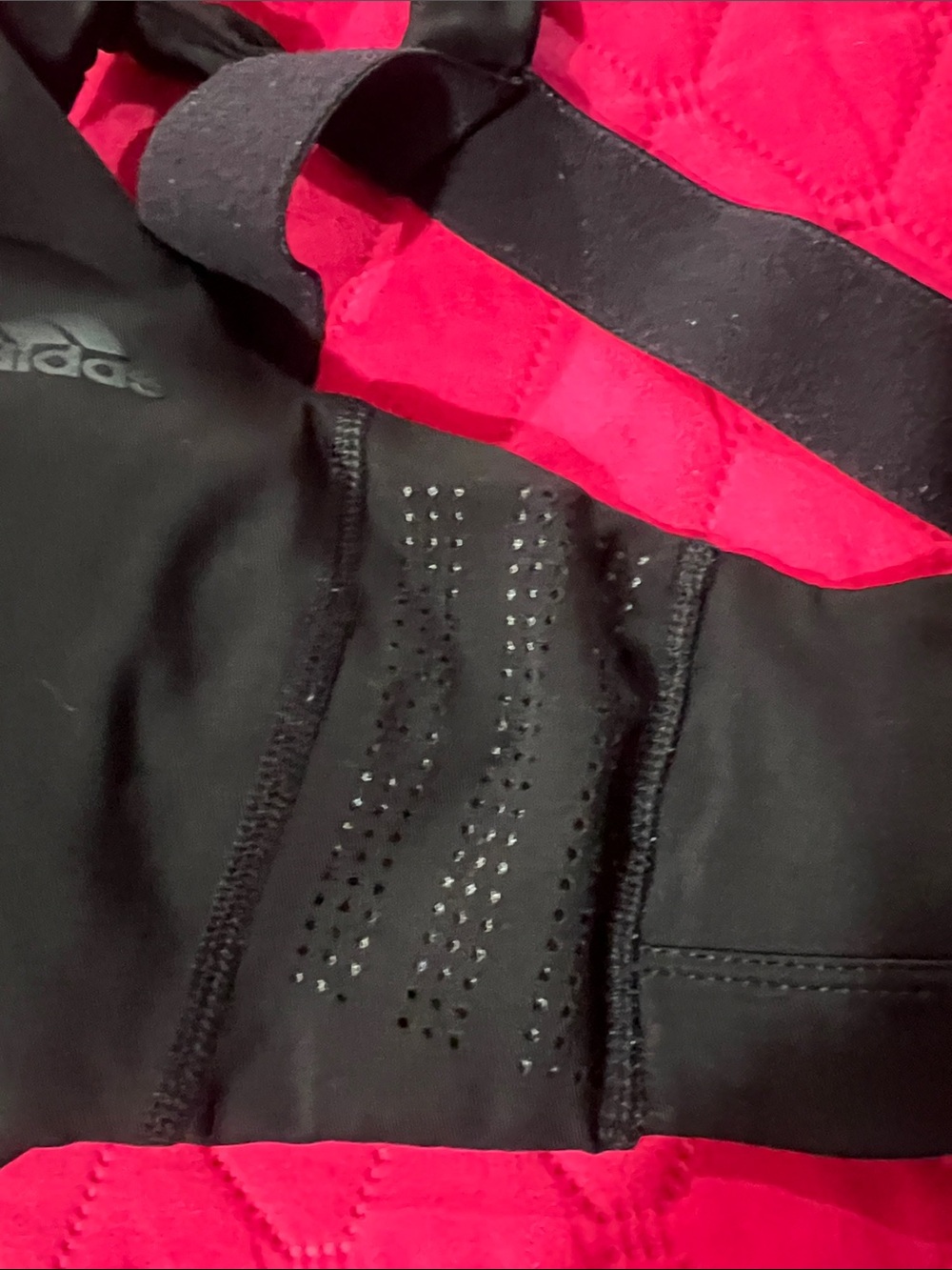 adidas Black Racerback Performance Sports Bra with Perforated Details - Picture 3 of 4